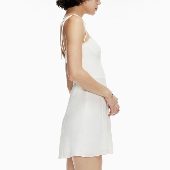 Aritzia Wilfred Fable Sweetheart Bustier Mini Dress White Crepe Sz 2 NWT - Picture 15 of 16